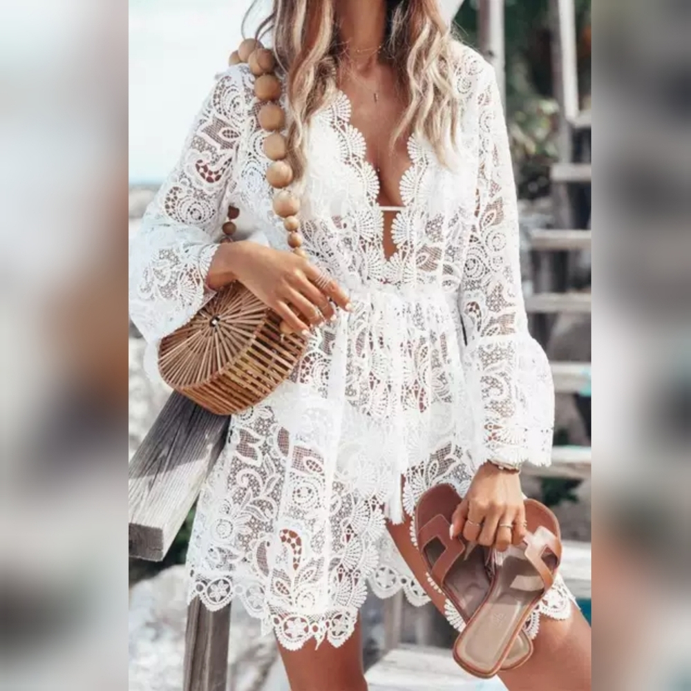 Last One❣️Boho Beach Dress Swimsuit Coverup - Picture 4 of 8